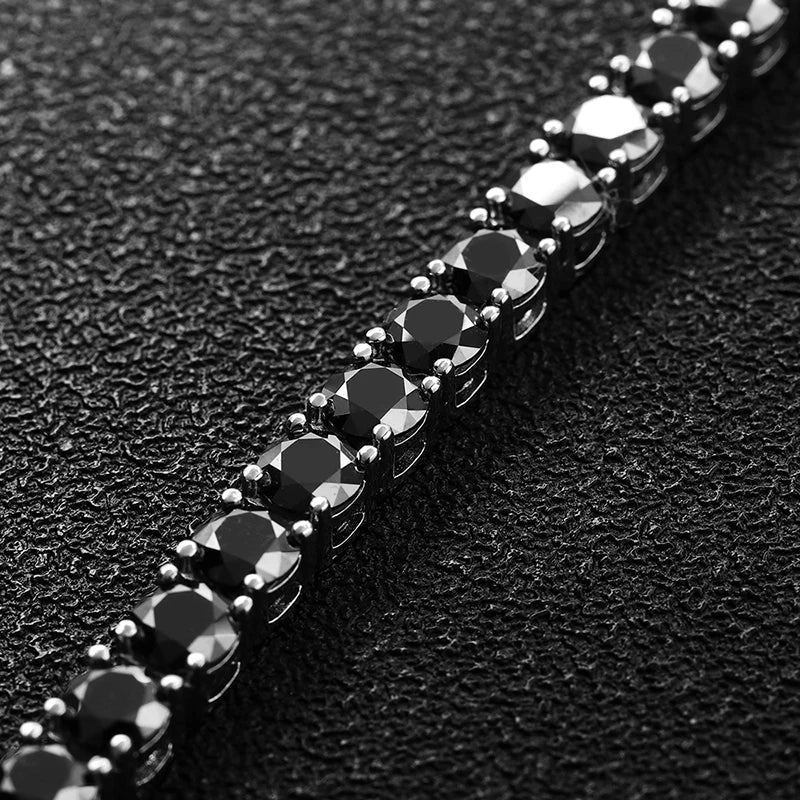 3-6.5mm Black Moissanite Tennis Bracelet