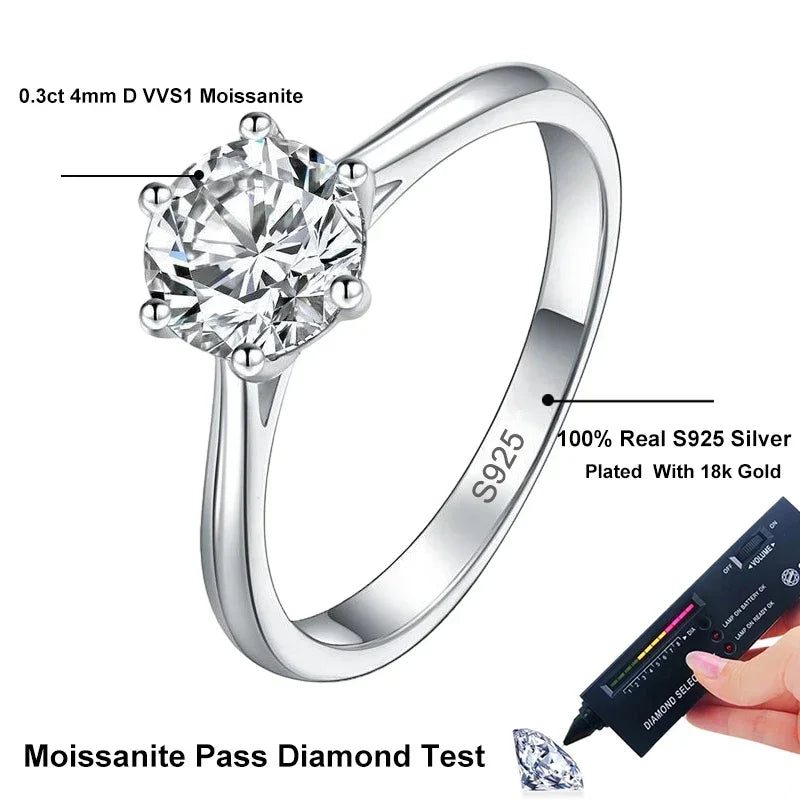 0.3ct Moissanite Diamond Ring