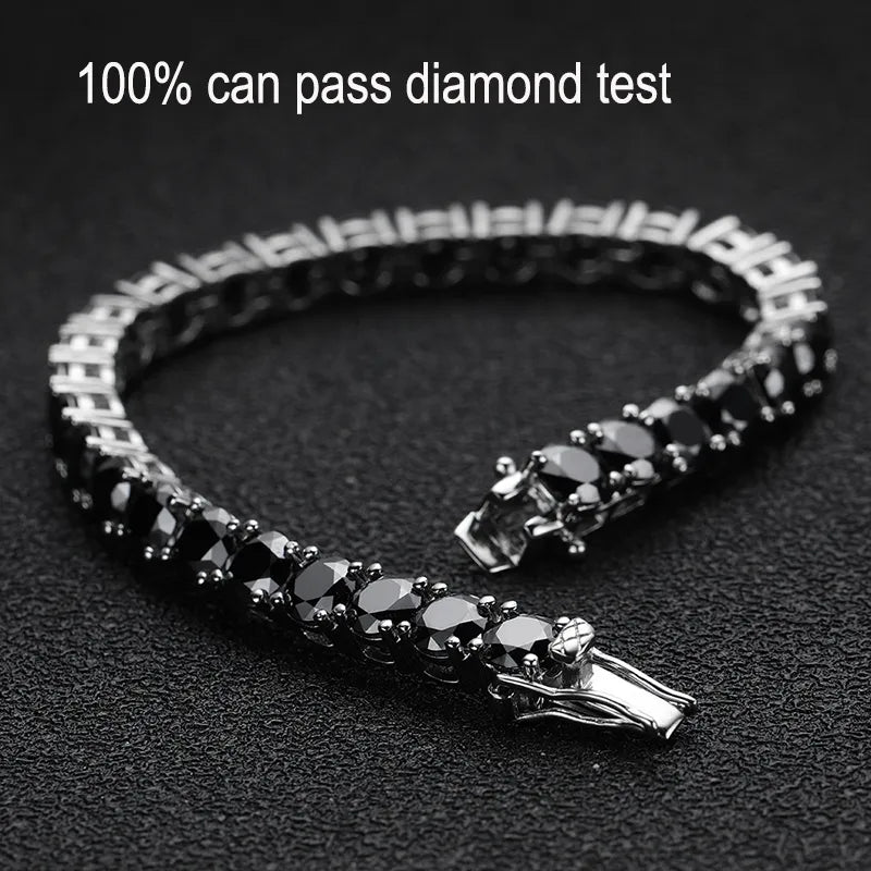 3-6.5mm Black Moissanite Tennis Bracelet