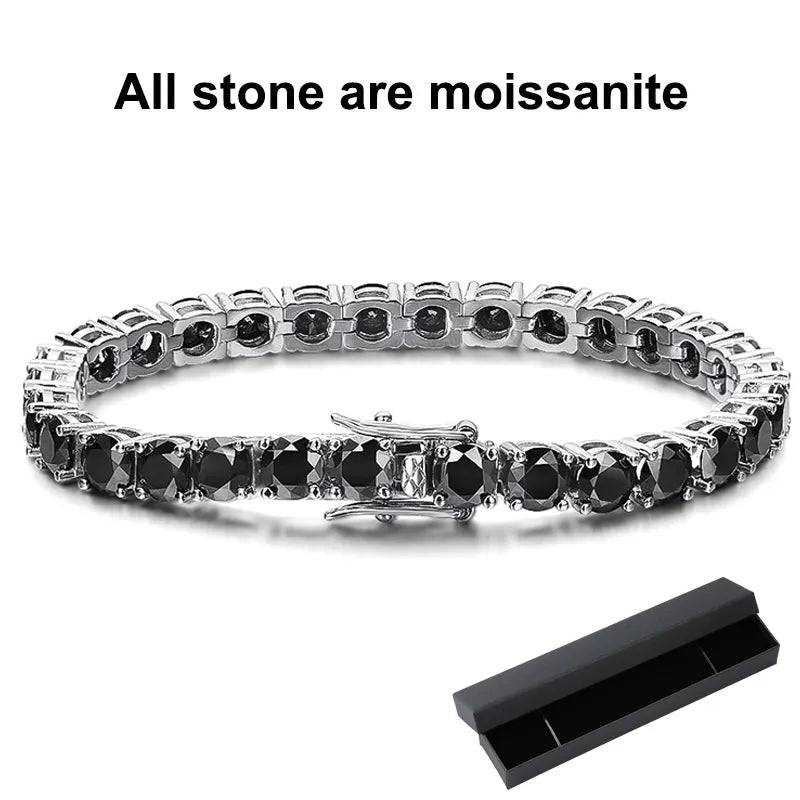 3-6.5mm Black Moissanite Tennis Bracelet