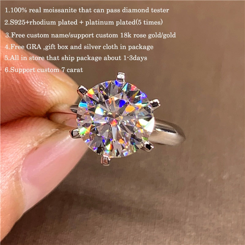 5ct Moissanite Ring GRA Certified