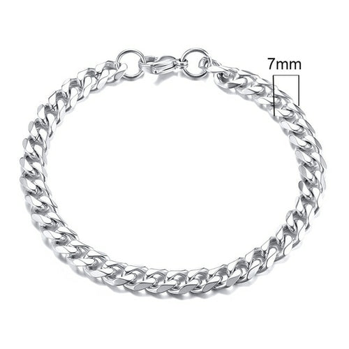 Stainless Steel Miami Chain Bracelet