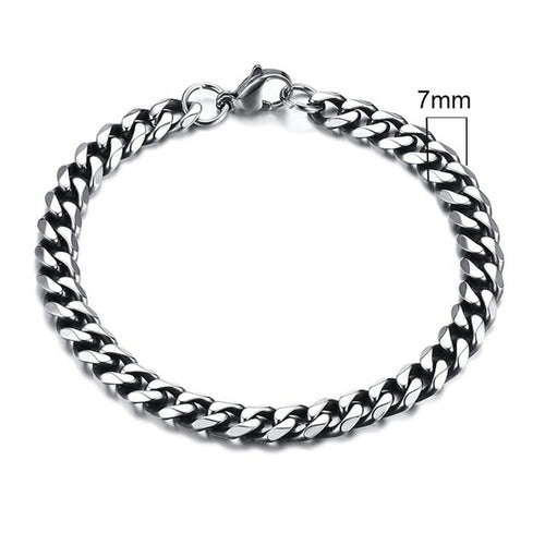 Stainless Steel Miami Chain Bracelet