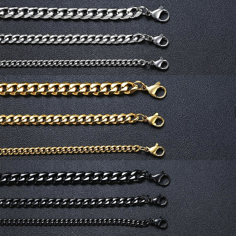 Stainless Steel Miami Chain Bracelet