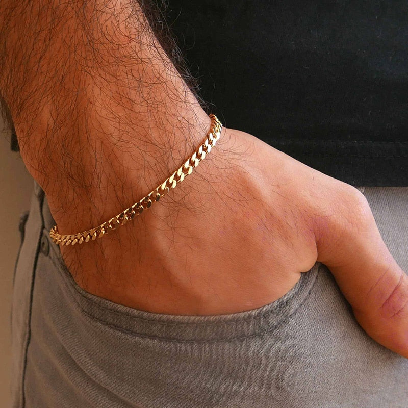 Stainless Steel Miami Chain Bracelet