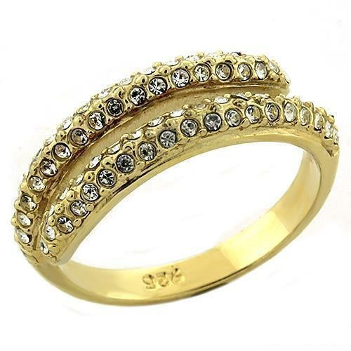 Gold 925 Sterling Silver Ring with AAA Grade CZ